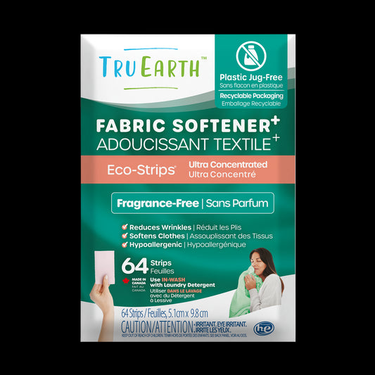 TruEarth Fabric Softener Fragrance-Free Front of Package || 64 Strips