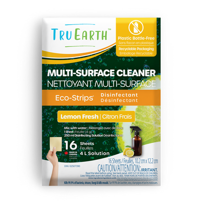 TruEarth Multi-Surface Cleaner Disinfectant Front of Package || 16 Sheets