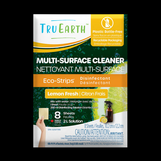 TruEarth Multi-Surface Cleaner Disinfectant Front of Package || 8 Sheets