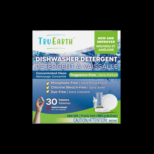 TruEarth Dishwasher Detergent Front of Package || 30 Loads