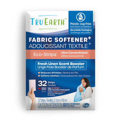 TruEarth Fabric Softener Fresh Linen Front of Package || 32 Strips