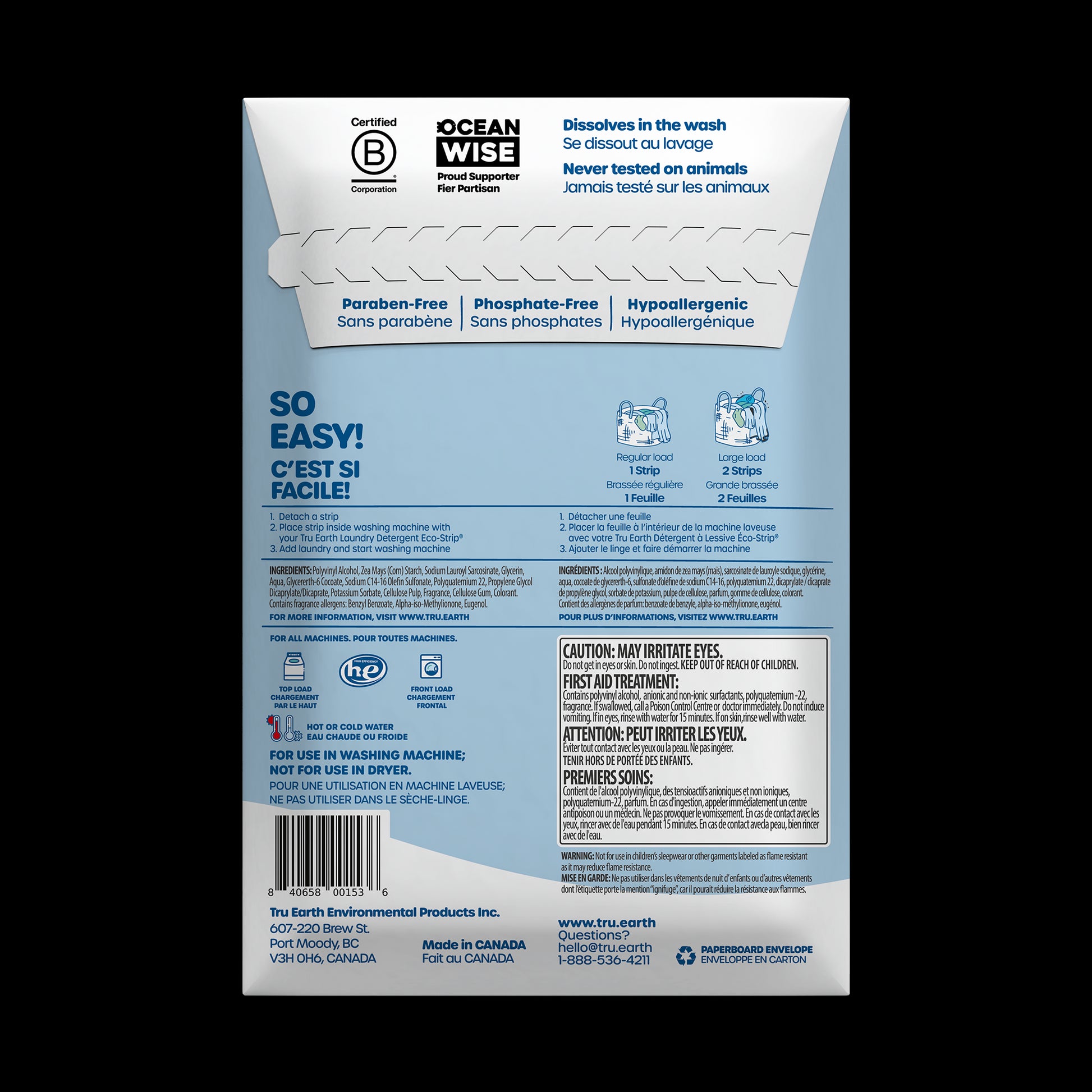 TruEarth Fabric Softener Fresh Linen Back of Package