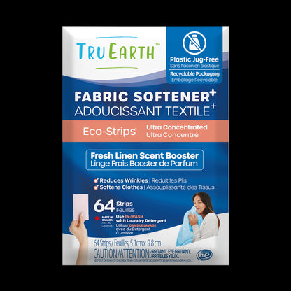 TruEarth Fabric Softener Fresh Linen Front of Package || 64 Strips