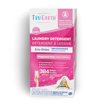 TruEarth Laundry Detergent Baby Fragrance-Free Front of Package || 384 Strips