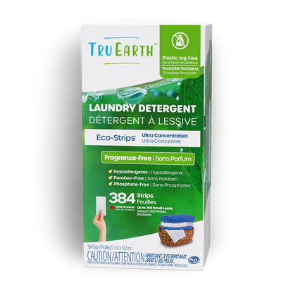 TruEarth Laundry Detergent Fragrance-Free Front of Package || 384 Strips