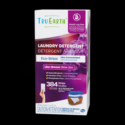 TruEarth Laundry Detergent Lilac Breeze Front of Package || 384 Strips