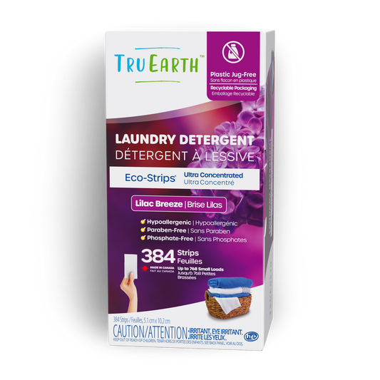 TruEarth Laundry Detergent Lilac Breeze Front of Package || 384 Strips
