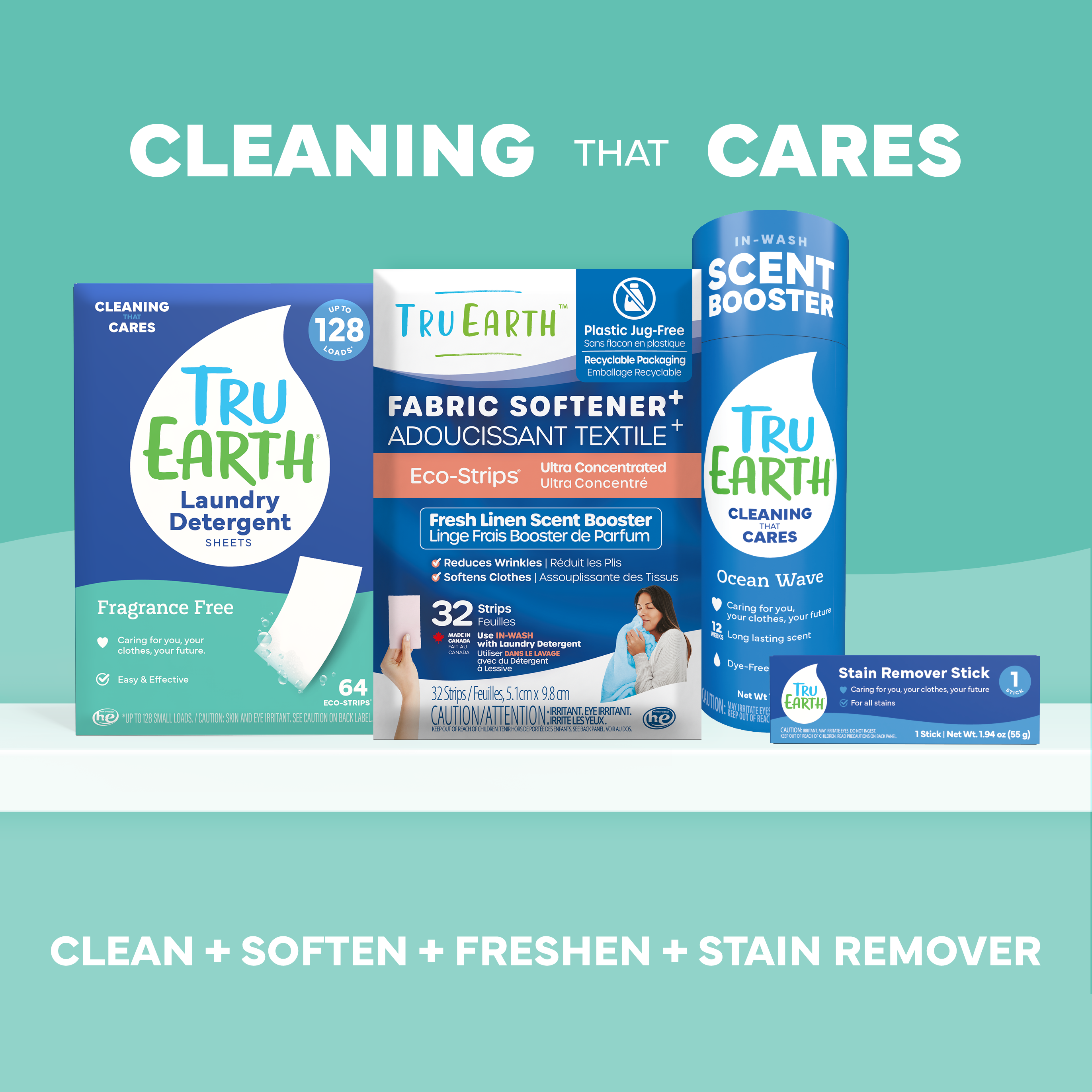 TruEarth Laundry Detergent Family || 64 Strips