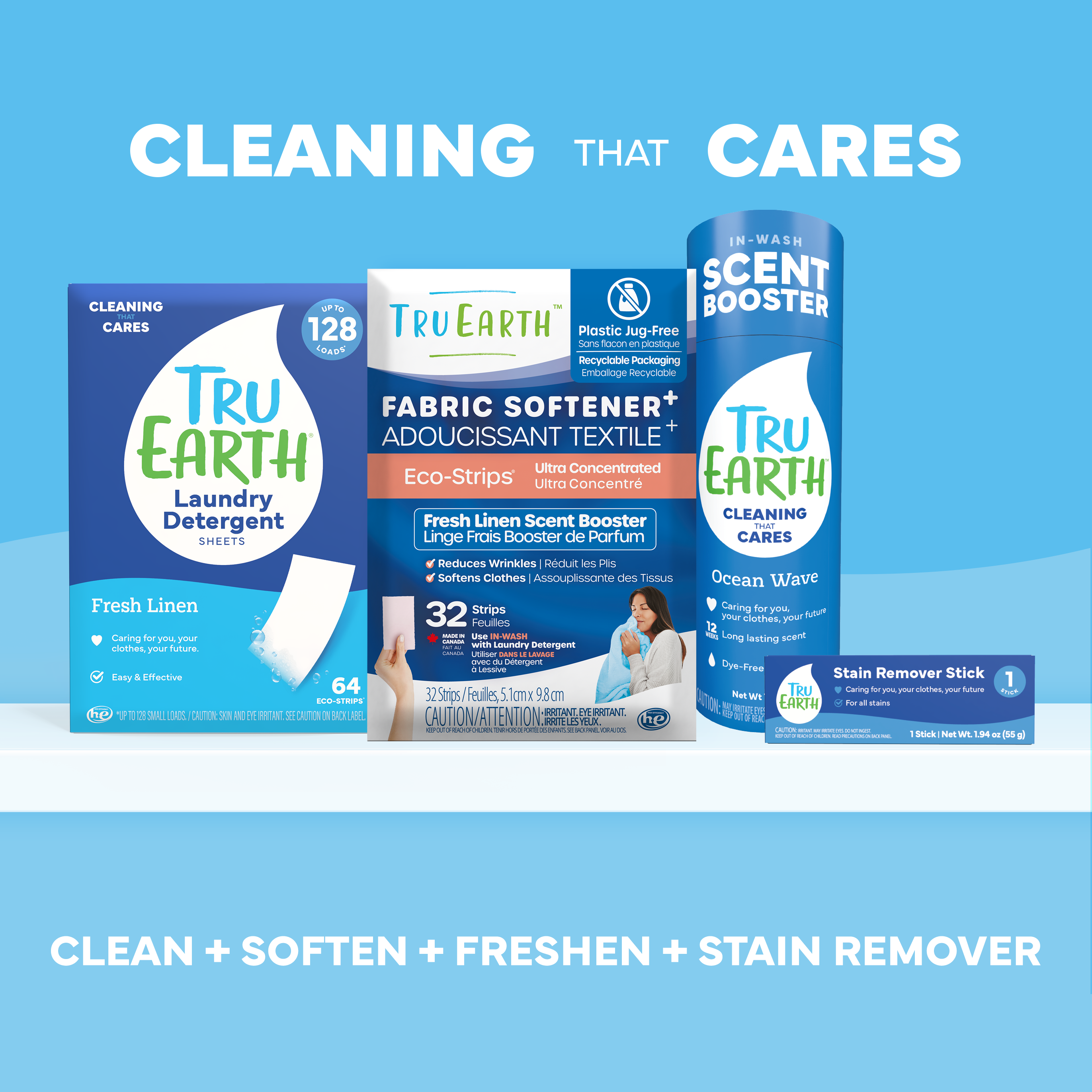 TruEarth Laundry Detergent Family || 64 Strips