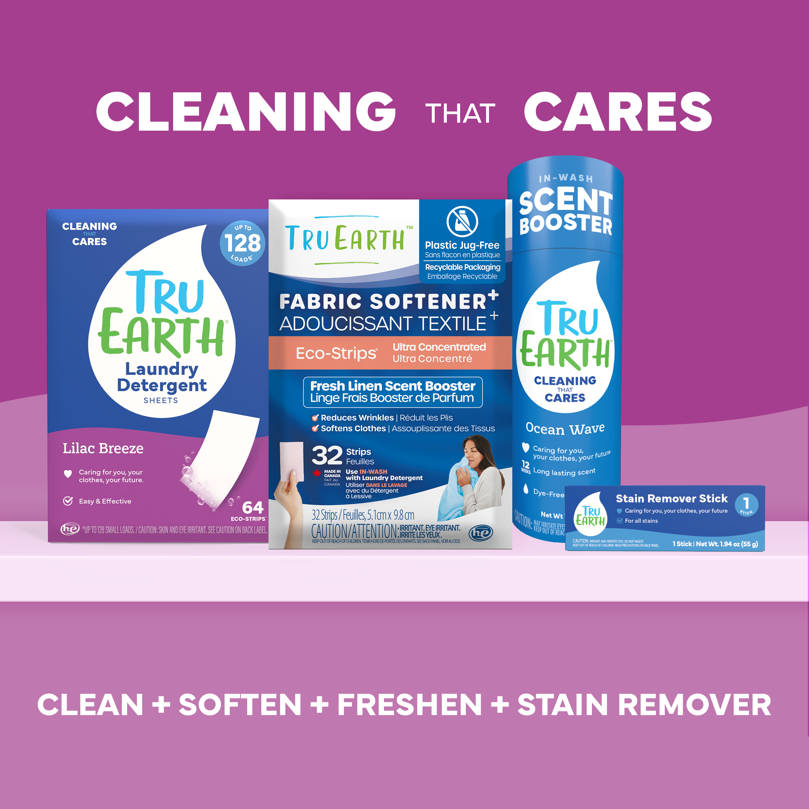 Détergent à lessive Tru Earth - brise de lilas / 64 feuilles