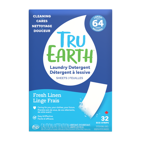 TruEarth Laundry Detergent Fresh-Linen Front of Package || 32 Strips