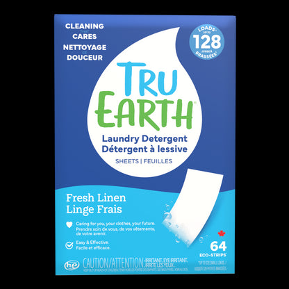 TruEarth Laundry Detergent Fresh-Linen Front of Package || 64 Strips