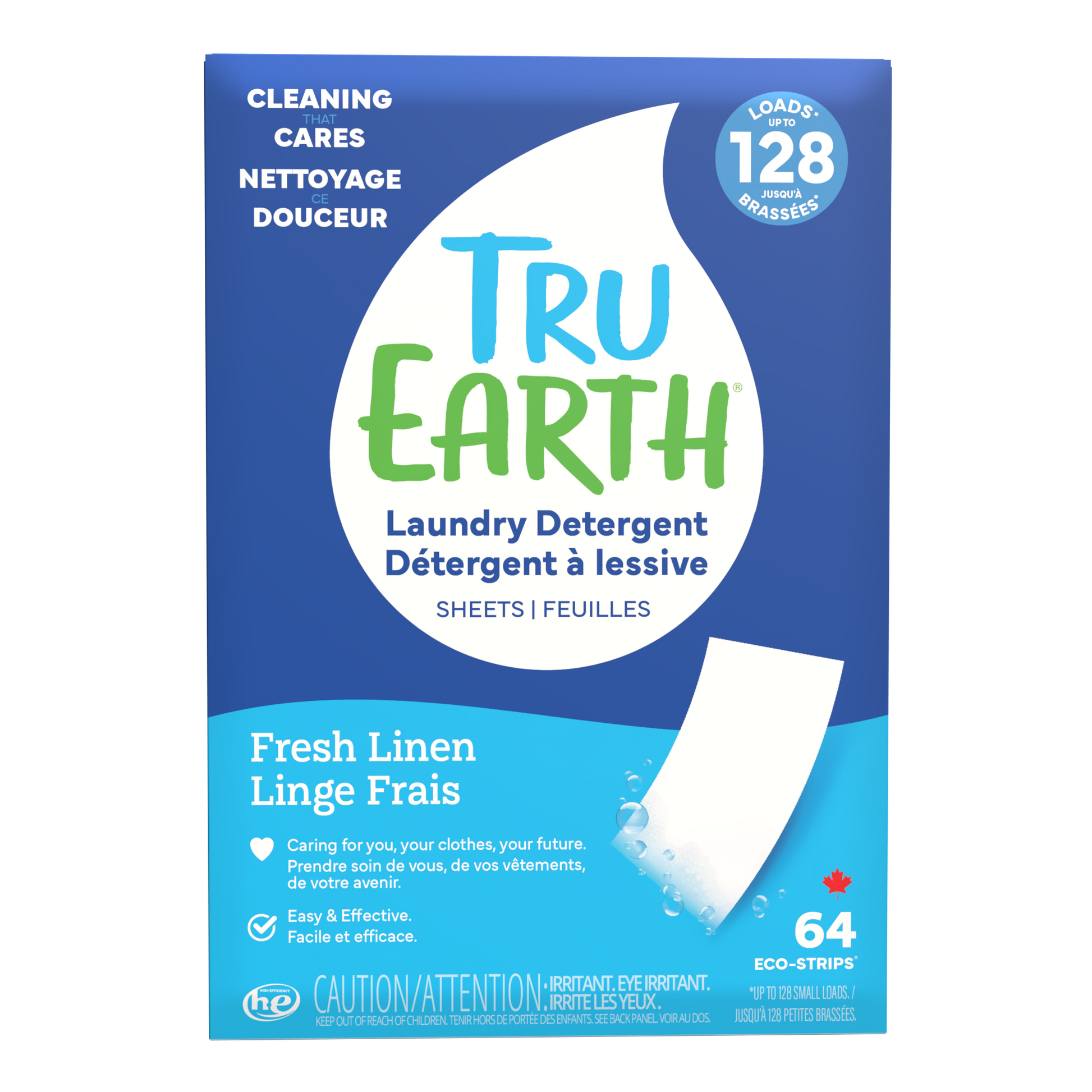 Tru Earth Laundry Detergent - Fresh Linen / 64 Strips