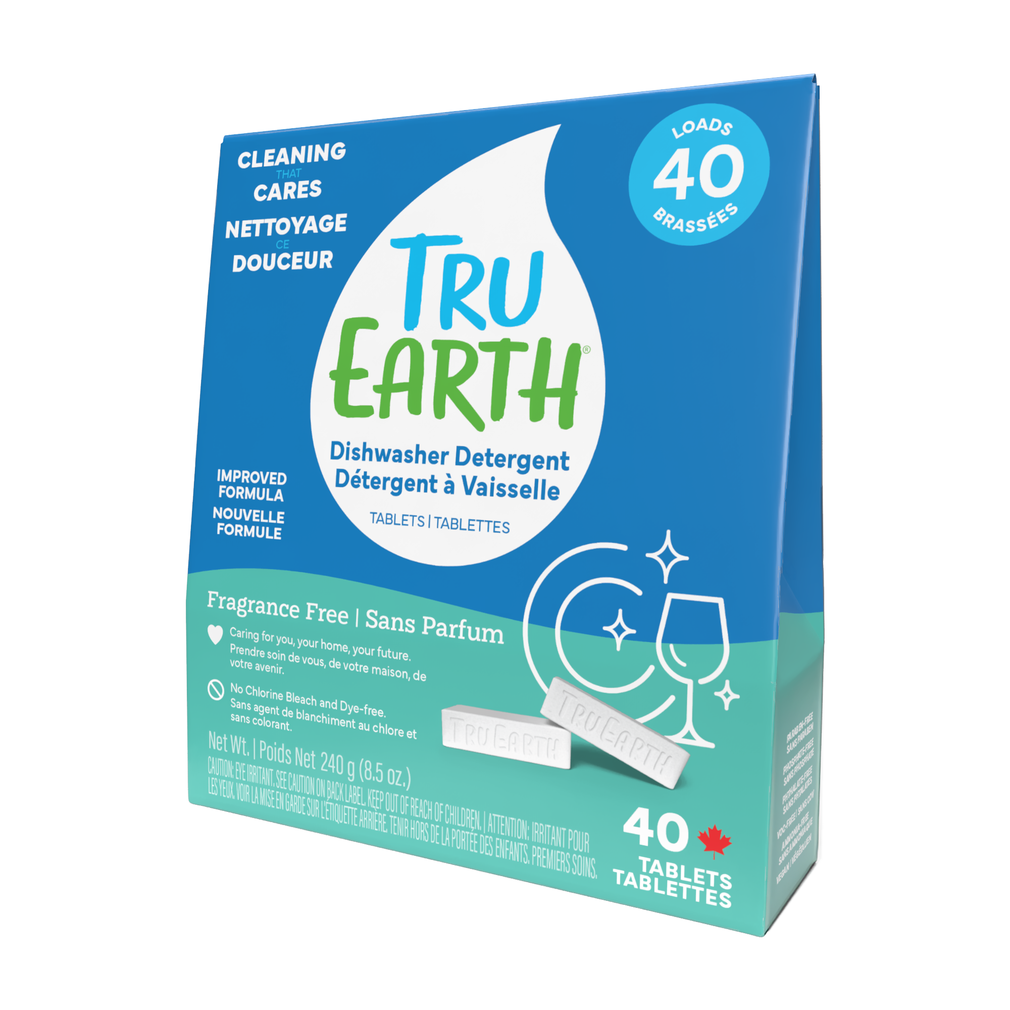 Tru Earth Dishwasher Detergent Tablets - Fragrance-Free / 80 Tablets