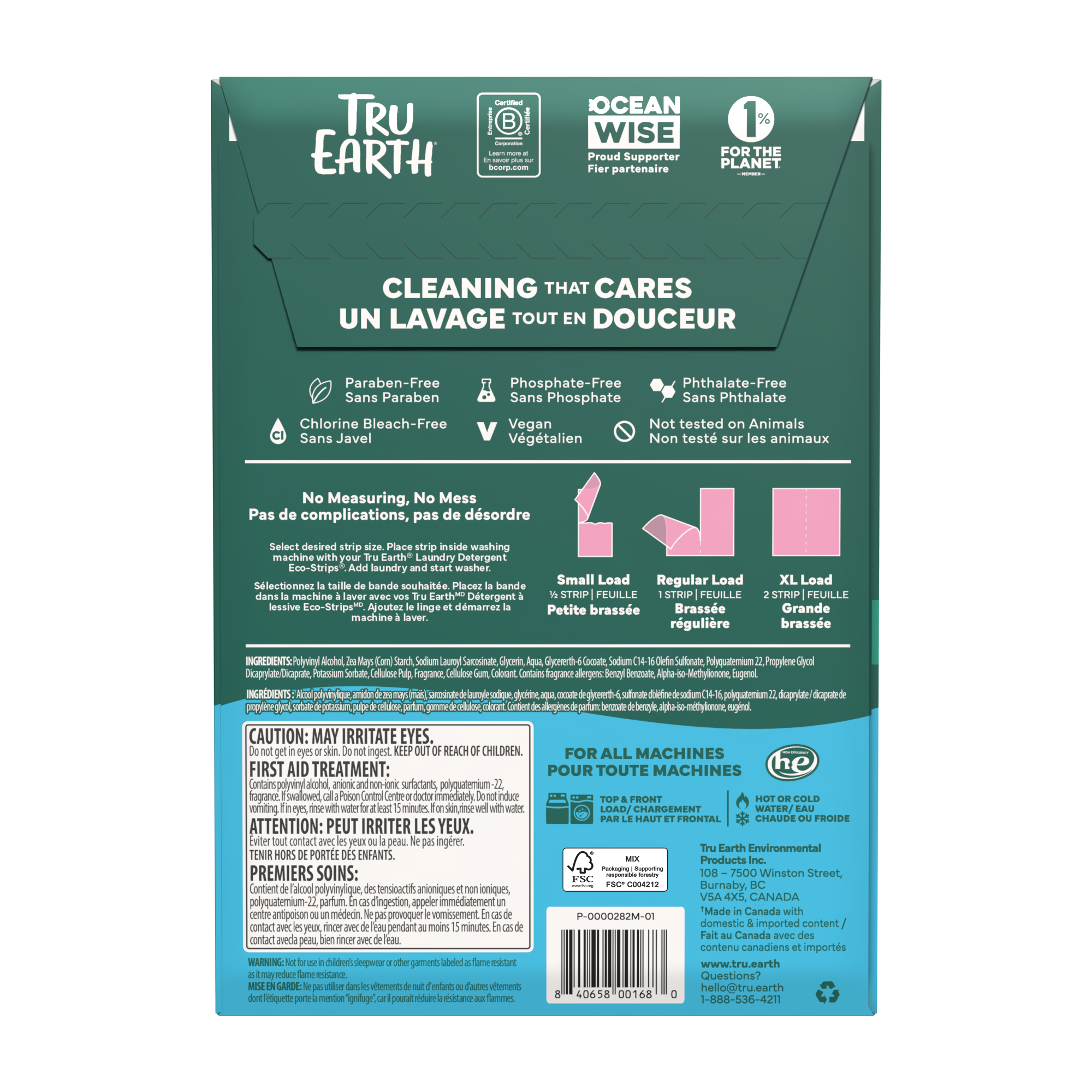 Tru Earth Fabric Softener+ with Wrinkle Release - Fragrance-Free / 32 Strips