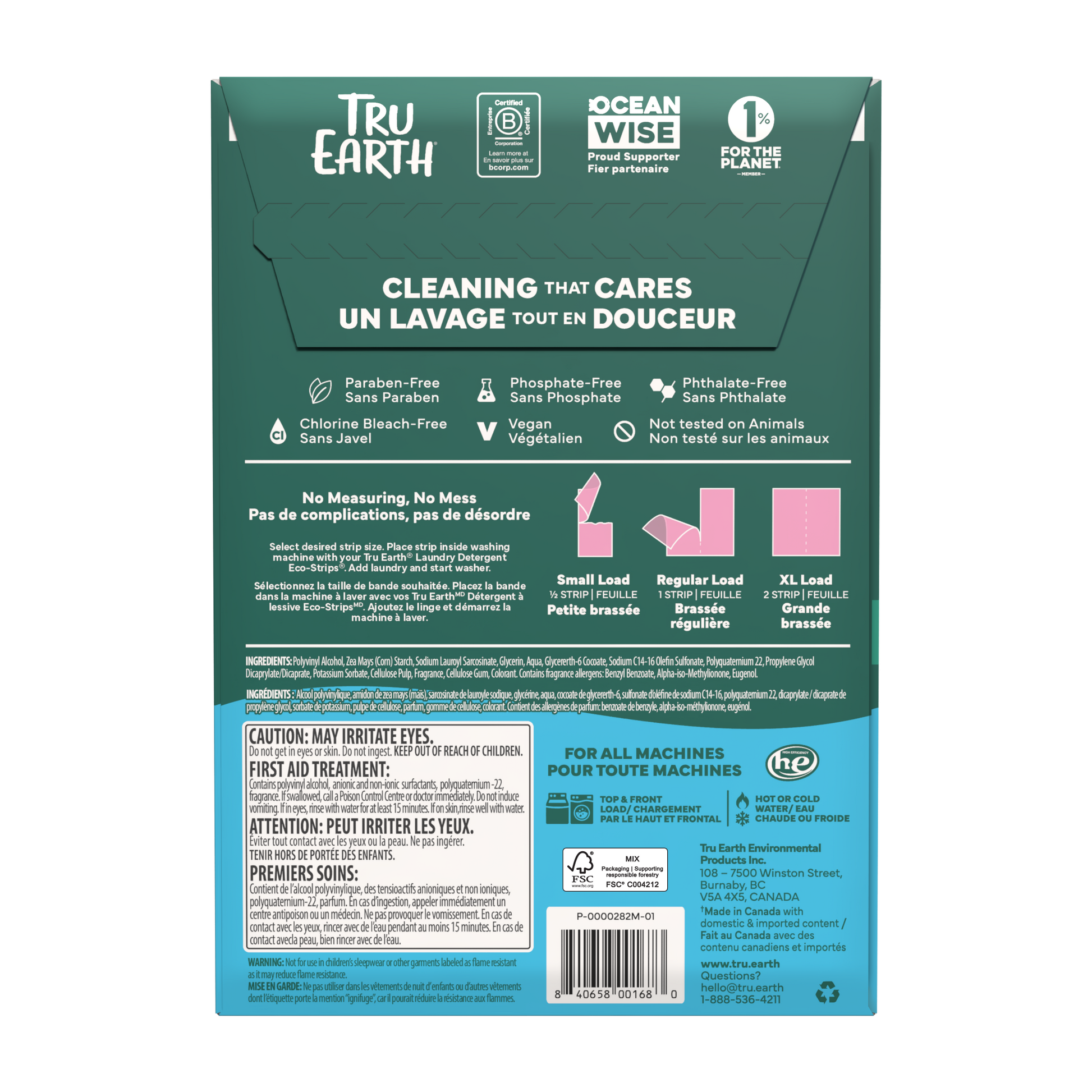 Tru Earth Fabric Softener+ with Wrinkle Release - Fragrance-Free / 32 Strips