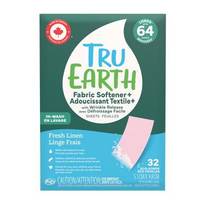 Tru Earth Fabric Softener+ with Wrinkle Release - Fragrance-Free / 32 Strips