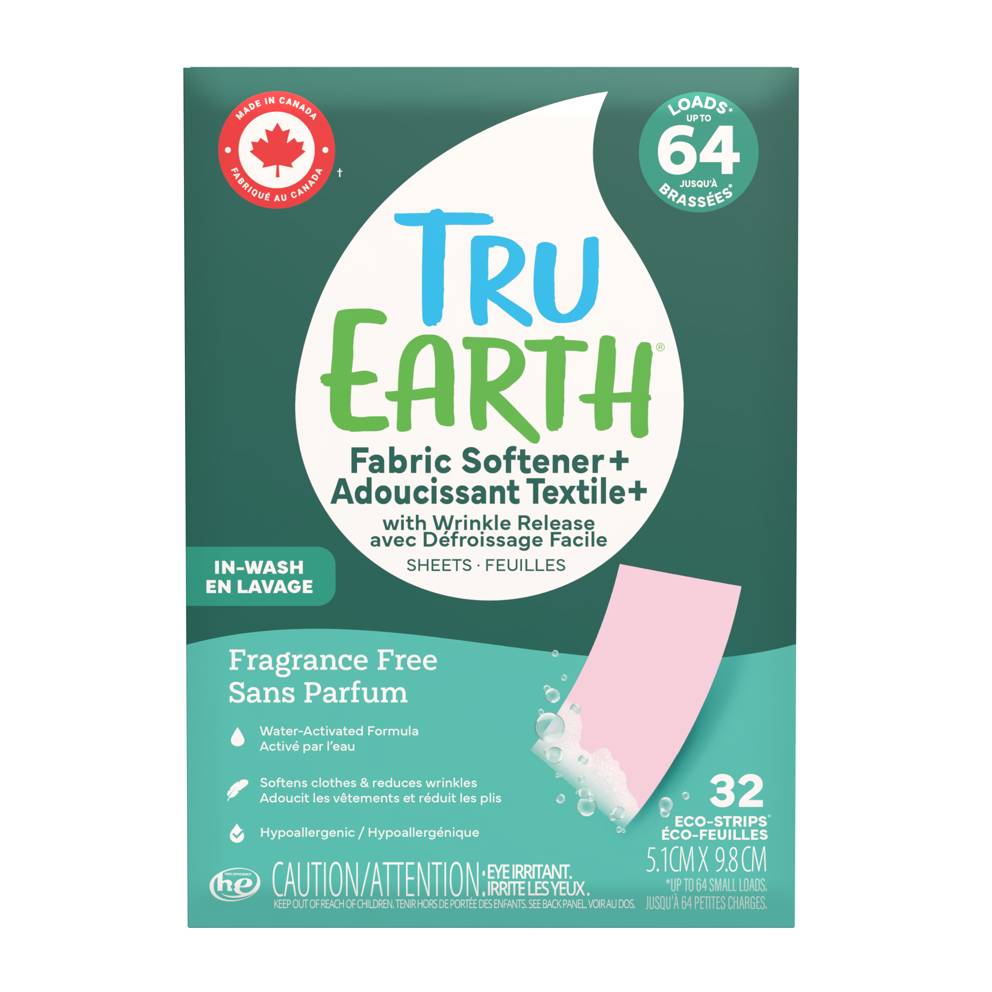 Tru Earth Fabric Softener+ with Wrinkle Release