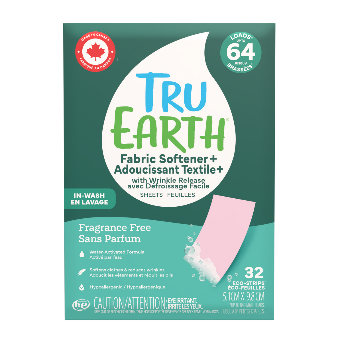 Tru Earth Fabric Softener+ with Wrinkle Release