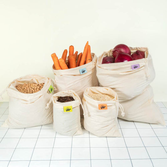 Cotton Muslin Reusable Produce Bag For Zero Waste Grocery Shopping